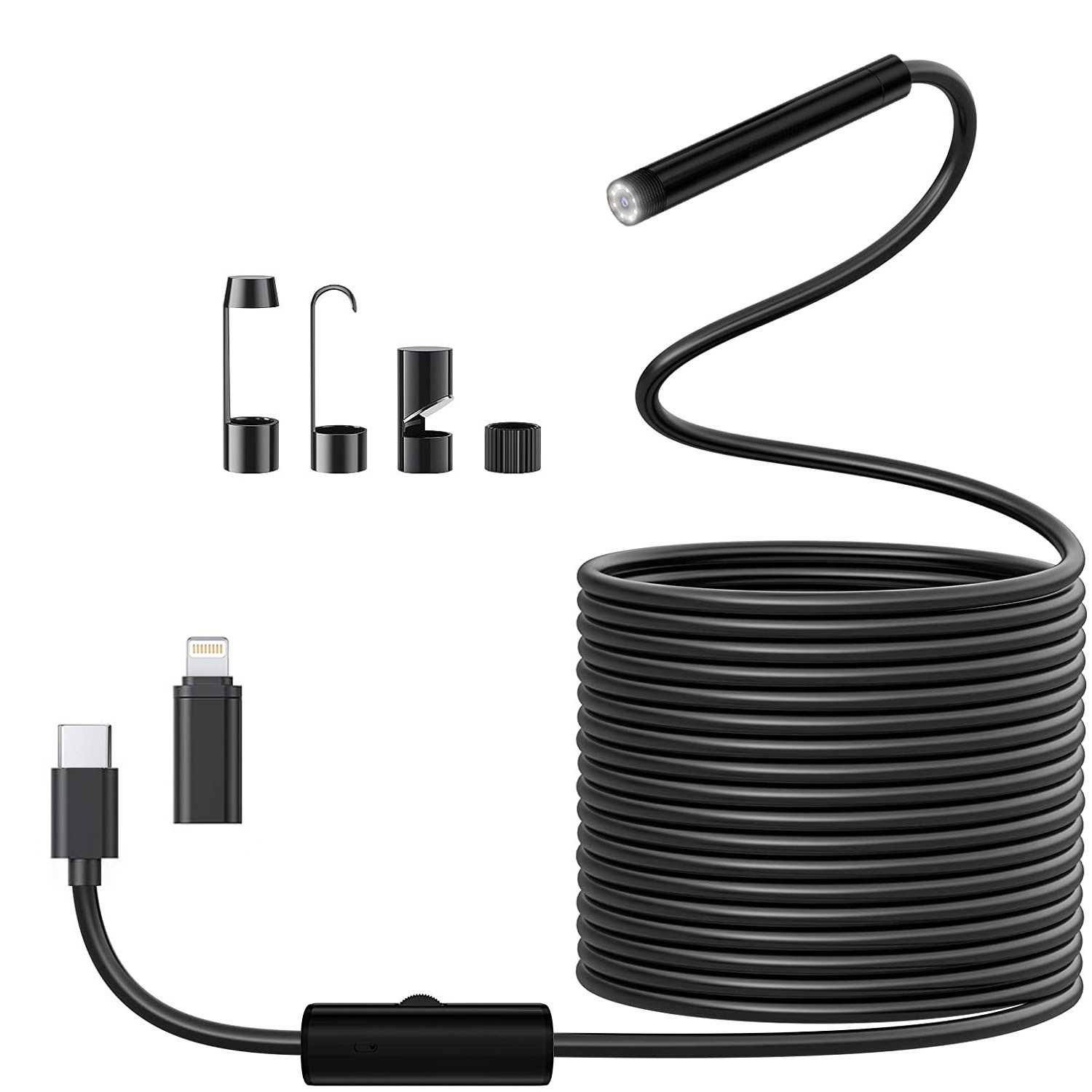 Photography Lighting Gear - กล้องเอนโดสโคปอุตสาหกรรมเลนส์ 8 มม., Borescope 1920p พร้อมไฟ
