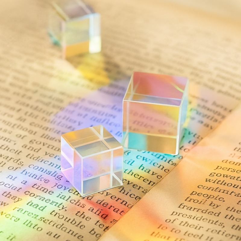 Lighting Glass Photography - ปริซึมไดโครอิกทรงลูกบาศก์แก้ว X-Cube ปริซึมสำหรับการถ่ายภาพการแยกลำแสงอุปกรณ์เสริมการถ่ายภาพไมโครภูมิทัศน์ของขวัญแสงน่ารัก