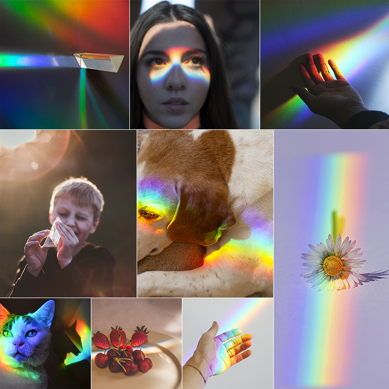 1PC ปริซึมสามเหลี่ยมสีรุ้ง K9  - Lighting Glass Photography บทวิจารณ์และราคา